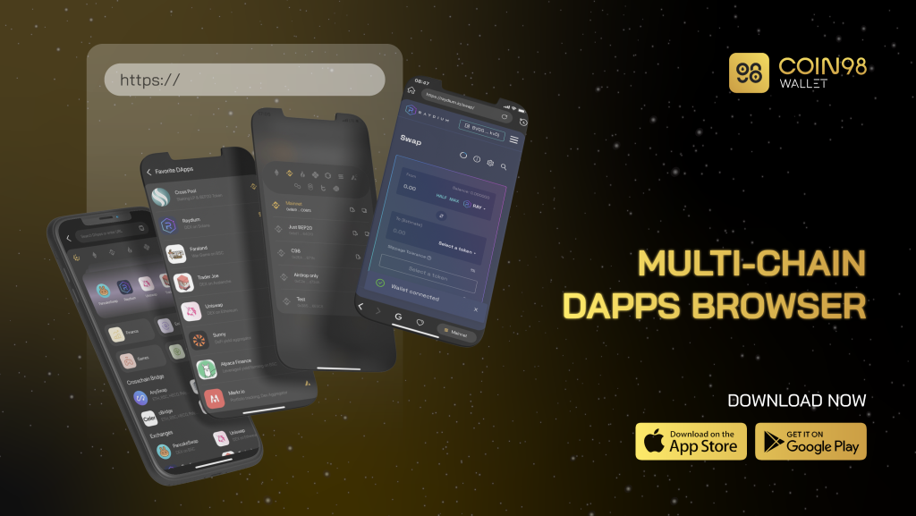 Multichain dApp Broswer - Coin98 Super App 提供跨平台 DeFi 服務寶庫