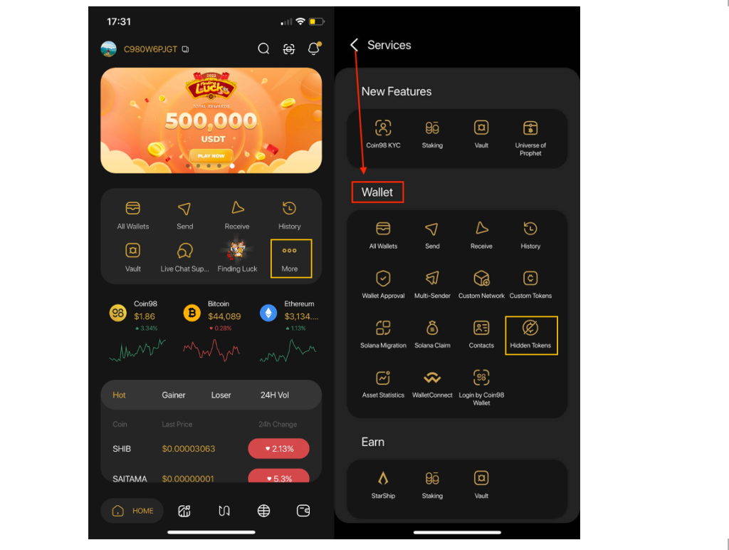 Qu'est-ce que le portefeuille Coin98 ?  Comment utiliser la fonction Wallet sur Coin98 Super App de AZ