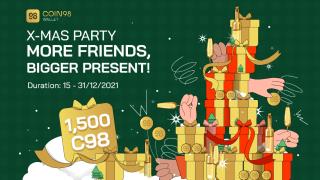 Coin98 X-mas Party: 더 많은 친구, 더 큰 선물 - 1,500 C98의 크리스마스 선물!