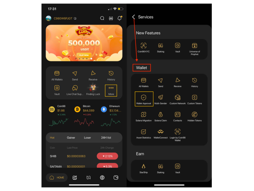 Was ist Coin98 Wallet?  So verwenden Sie die Wallet-Funktion in der Coin98 Super App von AZ