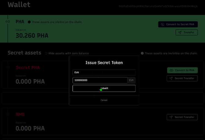 Phala Dark Wallet Interface