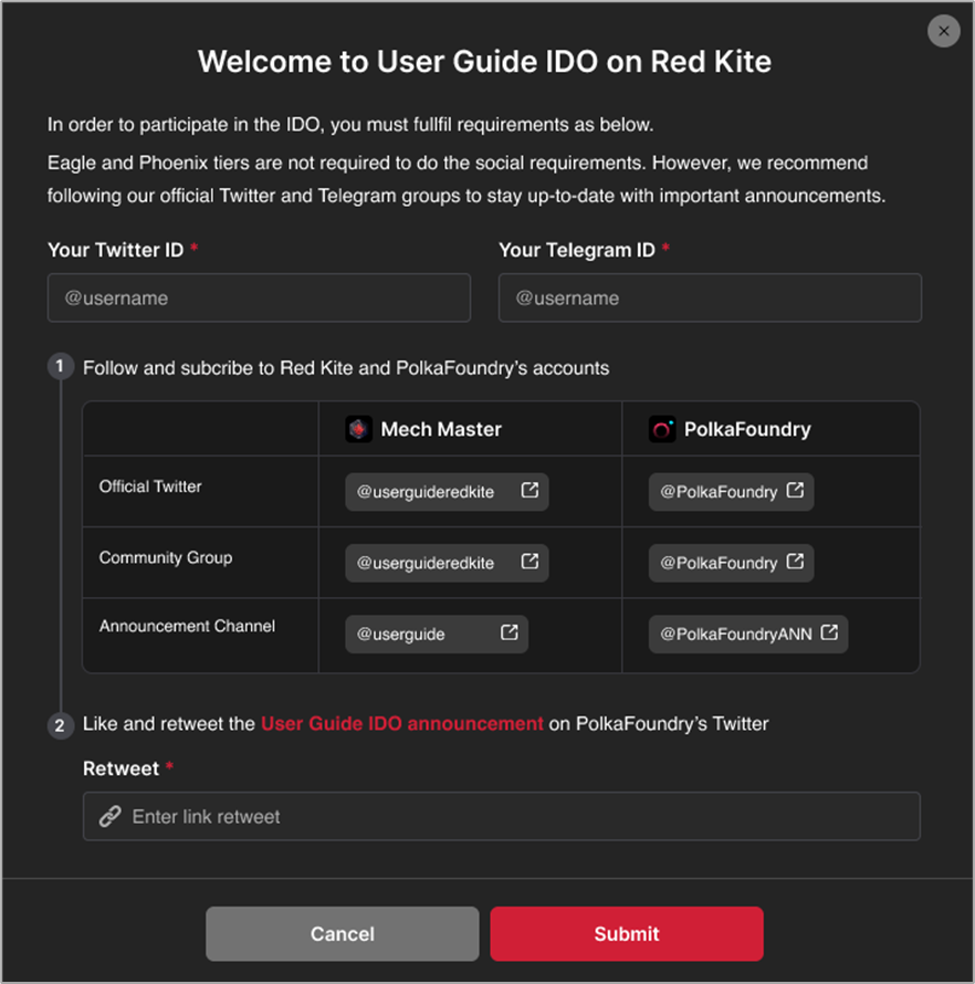 Was ist Red Kit?  Anweisungen zum Beitritt zu IDO auf der Red Kite-Plattform