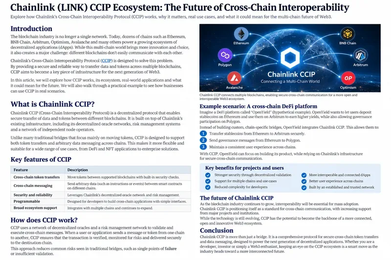 Chainlink（LINK）CCIPエコシステム：2026年にクロスチェーン相互運用性はどのように形作られるのか