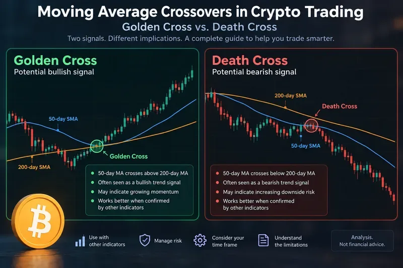 التقاطع الذهبي مقابل تقاطع الموت في العملات المشفرة: كيف تعمل تقاطعات المتوسط ​​المتحرك فعلياً