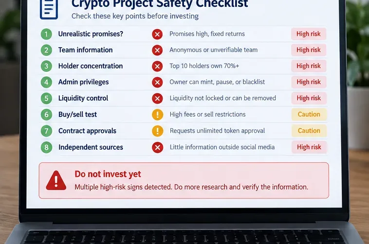 Come individuare un Crypto Rug Pull prima che accada: un controllo pre-negoziazione in 8 fasi