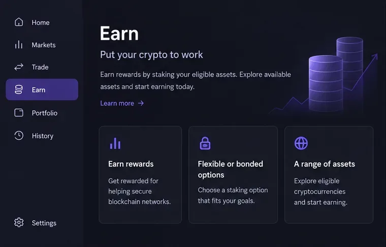 Kraken Proスタイルの「獲得」ページのインターフェース図。左側のナビゲーションで「獲得」セクションが選択されている状態。