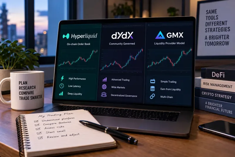 Hyperliquid vs. dYdX vs. GMX: Qual exchange descentralizada de títulos perpétuos se adapta melhor ao seu estilo de negociação?