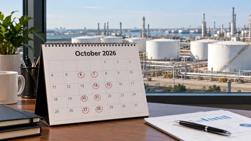 October 2026 U.S. Crude-Oil Inventory Calendar: API vs. EIA Release Times and Holiday Delays