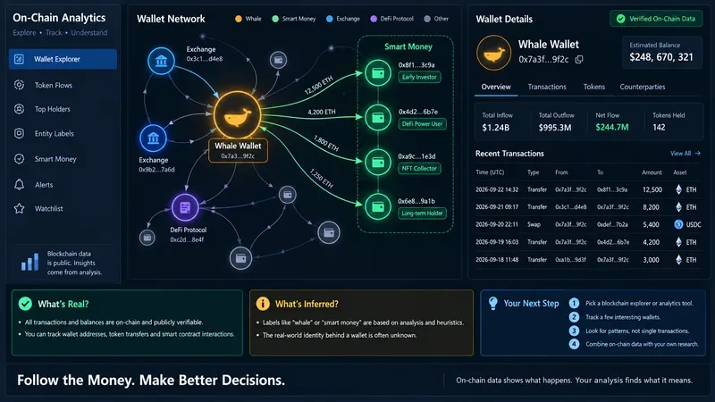 Análise On-Chain para Iniciantes: Como Rastrear Carteiras de Baleias e Dinheiro Inteligente