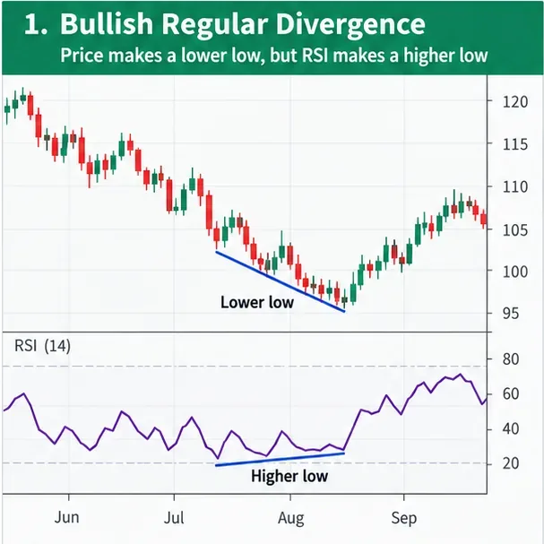 Leitfaden zum Handel mit RSI-Divergenz: Wie man Aufwärts- und Abwärtstrendumkehrungen erkennt