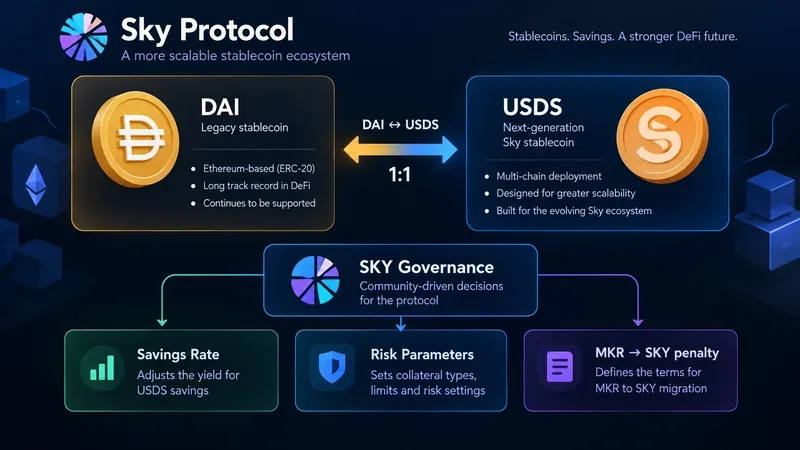Sky Protocol Explained: How USDS Differs From DAI and Which Governance Changes Matter