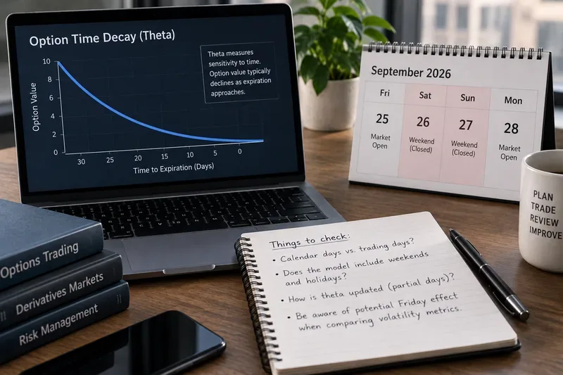 Theta Decay Over Weekends: When Options Models Price Non-Trading Days