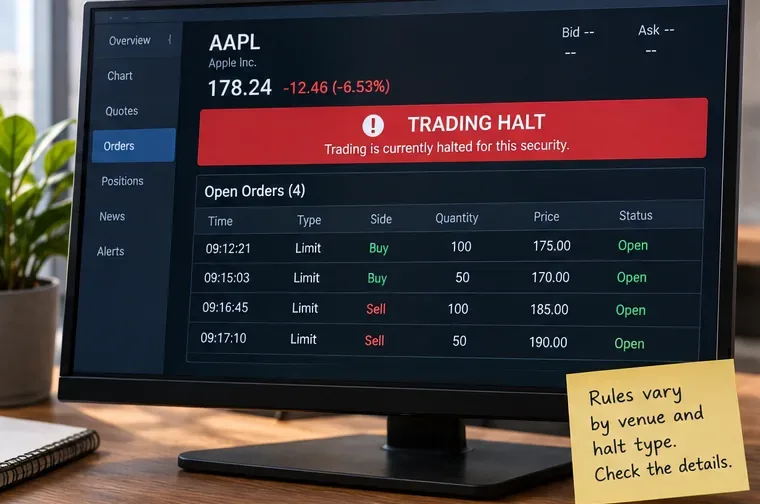 What Happens to Open Orders During an Exchange Trading Halt? A Current Rules Guide
