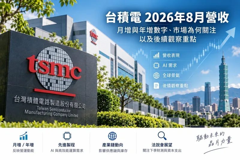 台積電2026年8月營收尚待官方數字更新：月增、年增怎麼看？市場關注與後續觀察重點